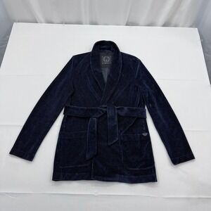 T-Jacket by Tonello Open Belted Corduroy Blazer Womens‎ Medium Blue Jacket Italy